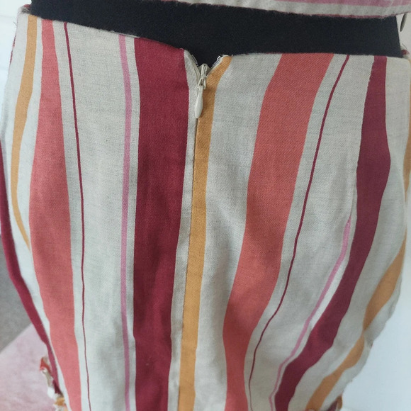 Lulu's Clara Lee Pink Striped Ruffle Crop Top Skirt Set Cotton Size Meduim - Picture 4 of 7